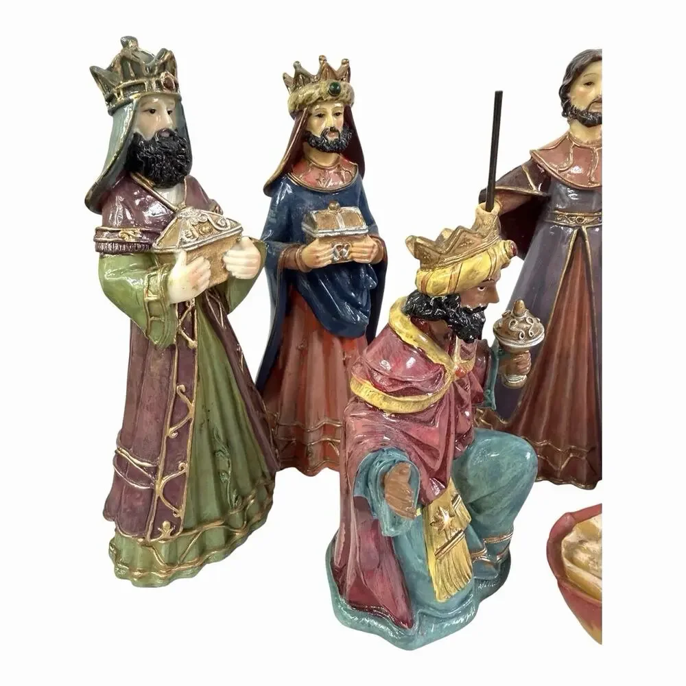 Vintage Greenbrier Int Nativity Set Of 6 Hand Painted Figurines